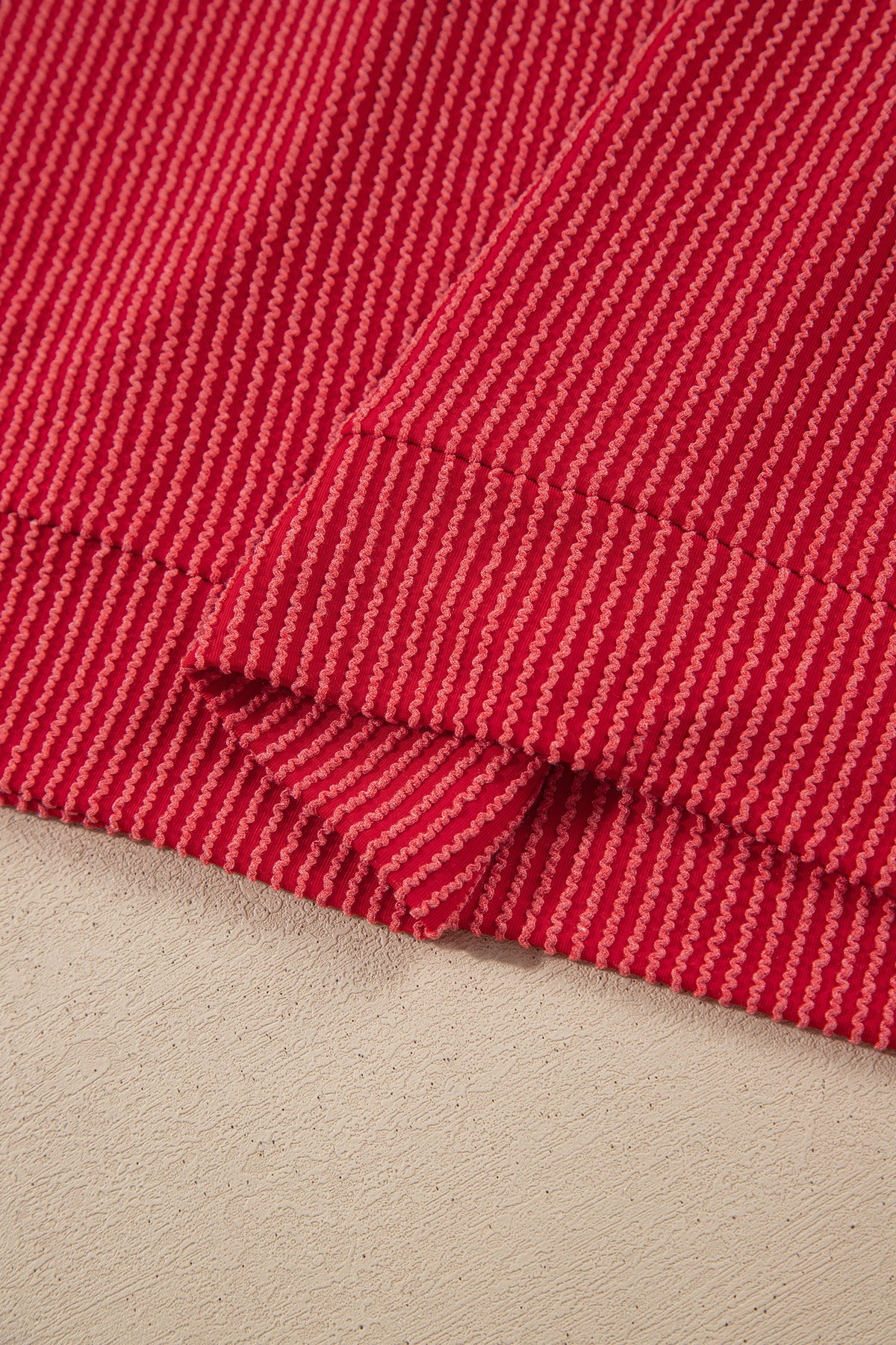 Fiery Red JOLLY Corded Long Sleeve Top and Pockets Pants Set